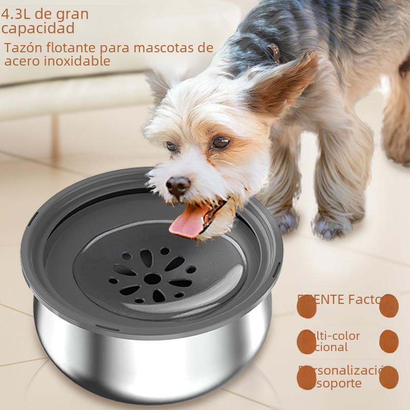 Stainless Steel Dog Water Bowl with Splash Guard – Large, No-Spill Design