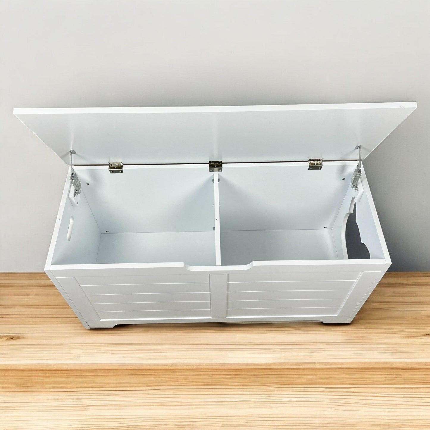 Top Open Cat Litter Box Furniture – Enclosed Fence Design for Less Mess