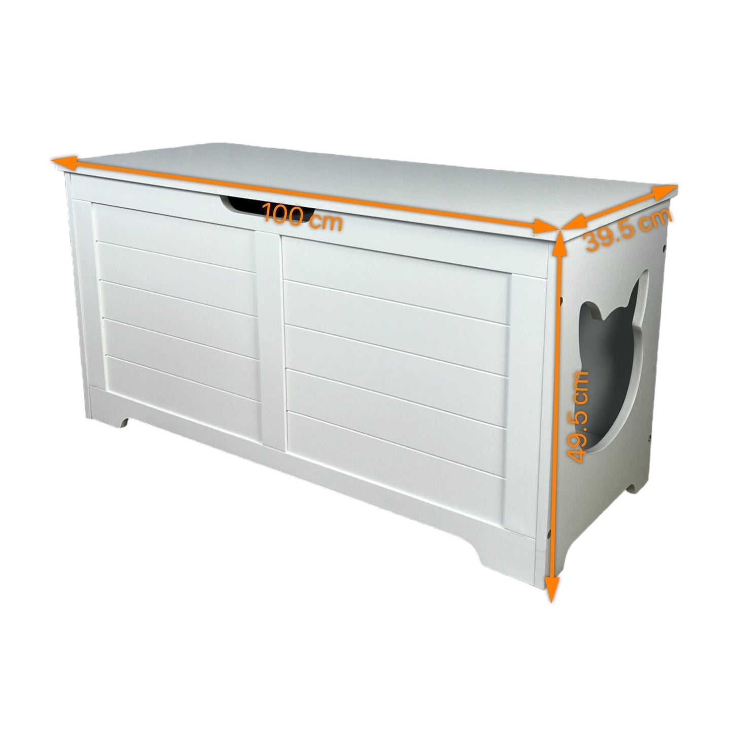 Top Open Cat Litter Box Furniture – Enclosed Fence Design for Less Mess