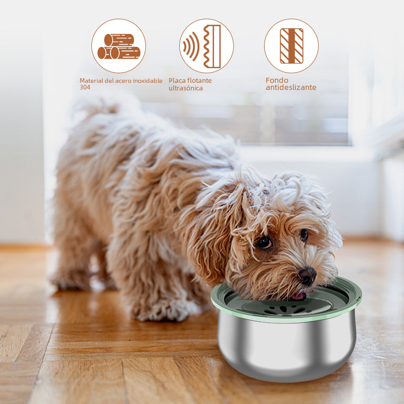 Stainless Steel Dog Water Bowl with Splash Guard – Large, No-Spill Design