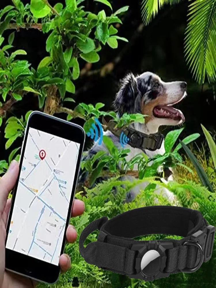 AirTag Dog Collar with Protective Holder – GPS Tracking Safety Collar