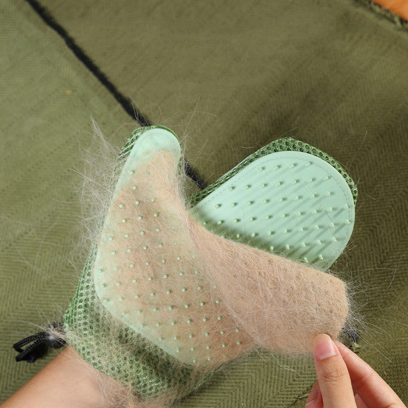 Silicone Pet Grooming Gloves – Hair Removal & Massage Brush for Cats & Dogs