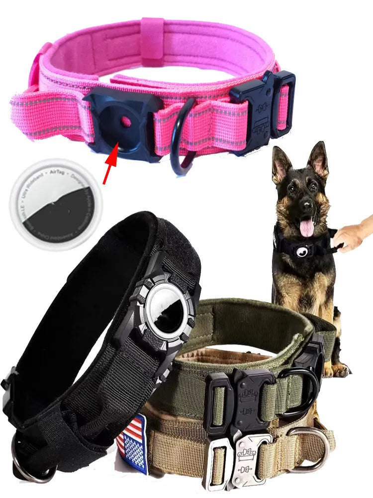 AirTag Dog Collar with Protective Holder – GPS Tracking Safety Collar